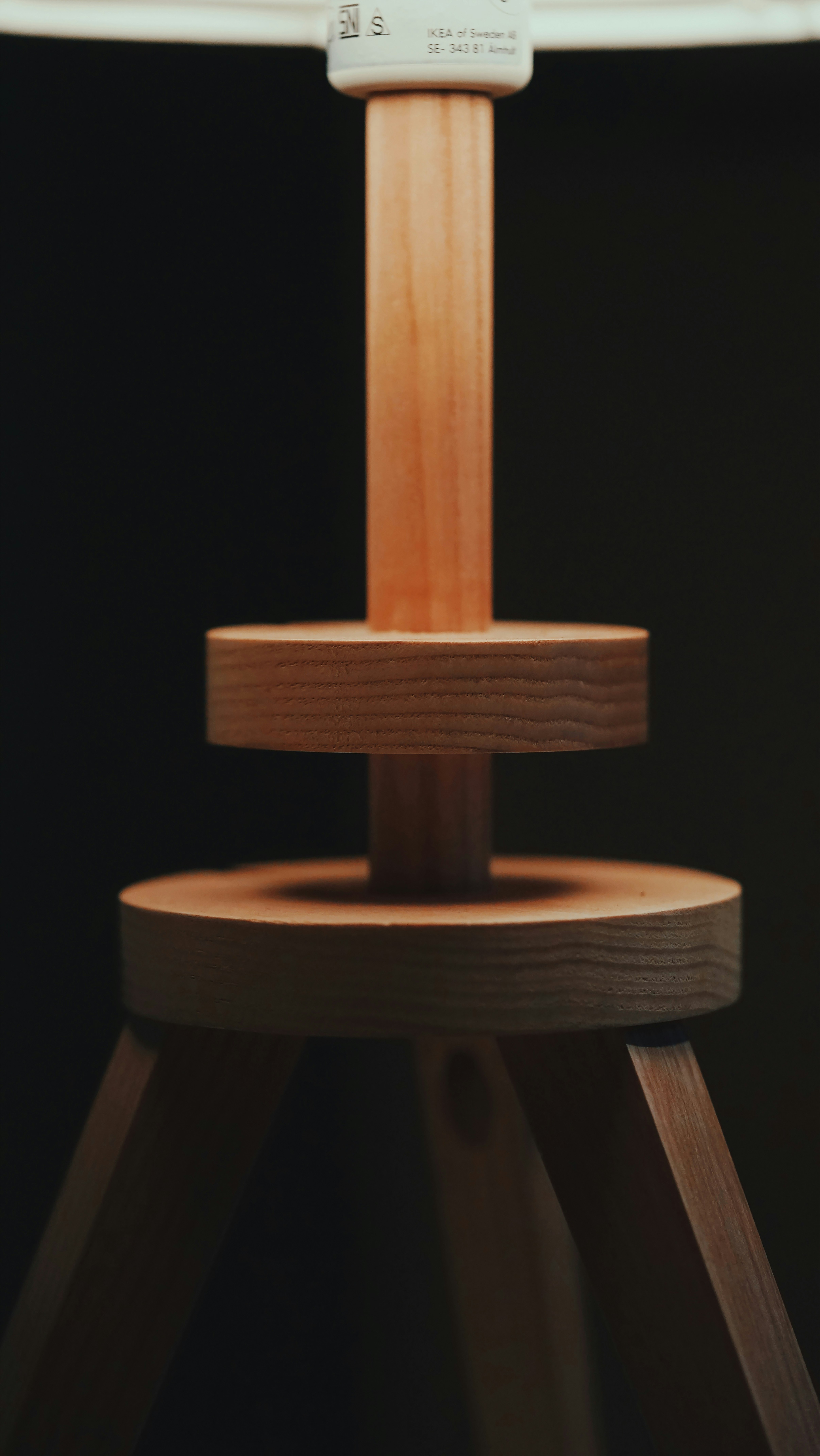 3 layer round brown wooden stand